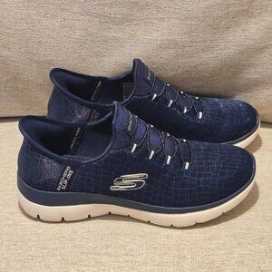 NWOT Skechers Hands Free Slip-Ins Womens 6 Summits Classy Night Sneakers Navy